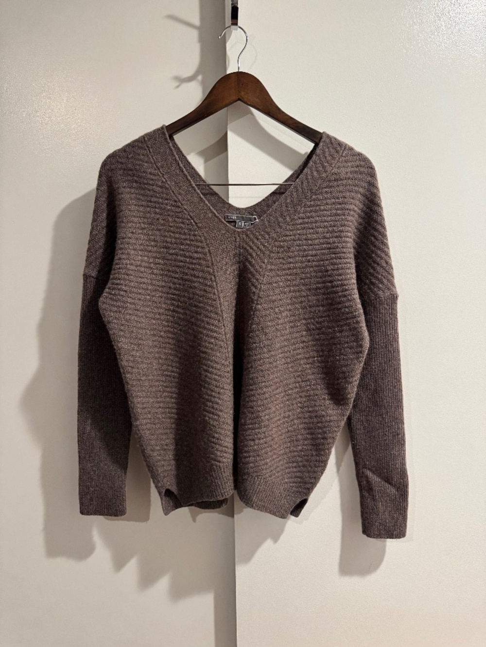 Vince Cashmere Oversized Deep V Neck Sweater
